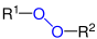 Allgemeine Struktur der Peroxide mit der blaumarkierten Peroxid-Gruppe