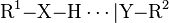 \mathrm{R^1\mathord-X\mathord-H \cdots |Y\mathord-R^2 }